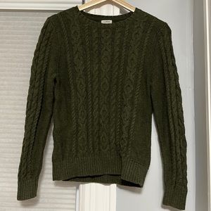 L.L. Bean Olive Green Knit Sweater (S petite)